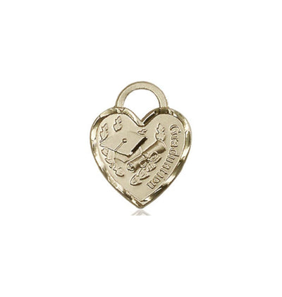 Small 14kt Graduation Heart Medal w/Cap and Diploma, Bliss Manufacturing