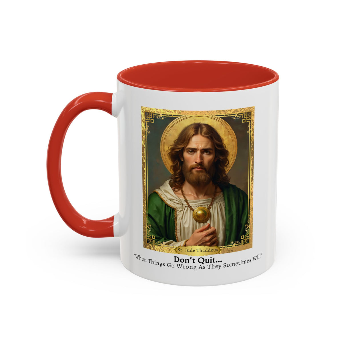 St. Jude Thaddeus Don't Quit Prayer Card Devotional Coffee Mug - 11oz Accent Cup