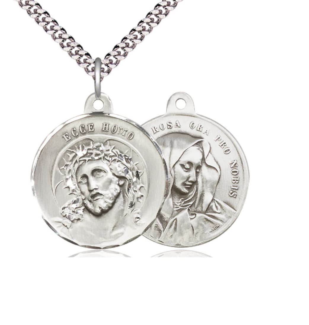 Bliss Ecce Homo and Mater Dolorosa / Our Lady of Sorrows Sterling Silver Medal,