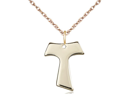 Bliss Small Gold-filled Franciscan Tau Cross Pendant Necklace