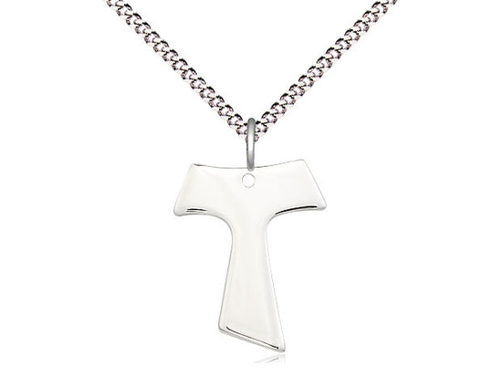 Bliss Small Sterling Silver Franciscan Tau Cross Pendant Necklace