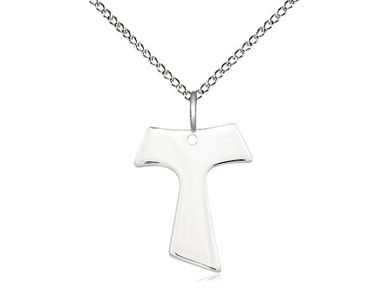 Bliss Small Sterling Silver Franciscan Tau Cross Pendant Necklace