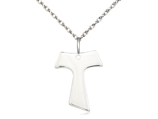 Bliss Small Sterling Silver Franciscan Tau Cross Pendant Necklace