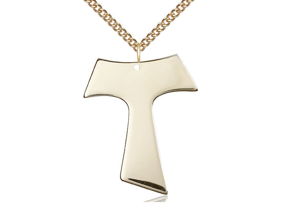 Bliss Large Gold-filled Franciscan Tau Cross Pendant Necklace