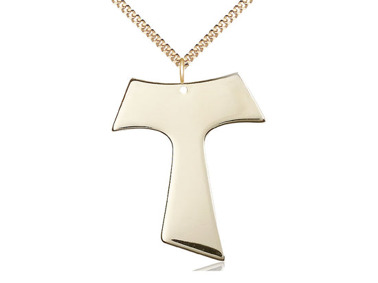 Bliss Large Gold-filled Franciscan Tau Cross Pendant Necklace