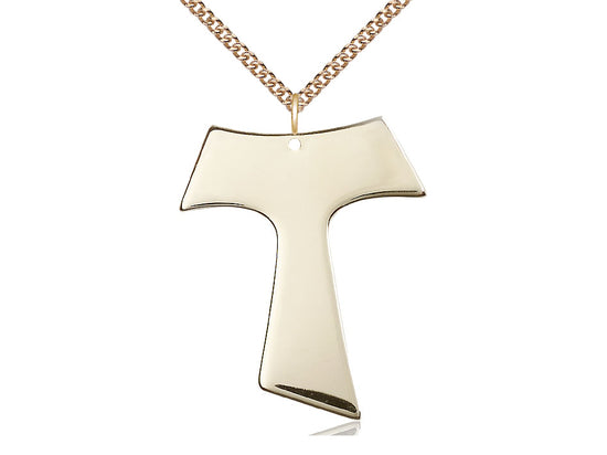 Bliss Large 14kt Gold Franciscan Tau Cross Pendant