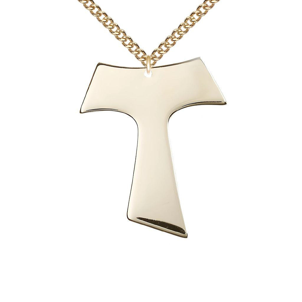Bliss Large 14kt Gold Franciscan Tau Cross Pendant