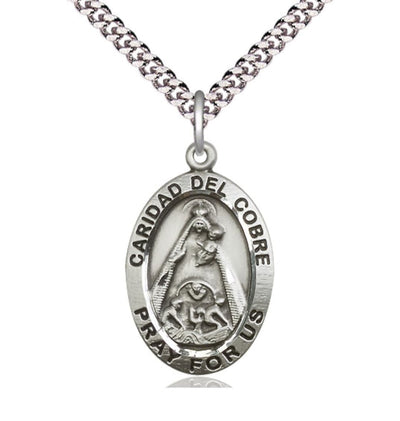 Caridad del Cobre / Our Lady of of Charity Medal, sterling silver, Bliss Manufacturing