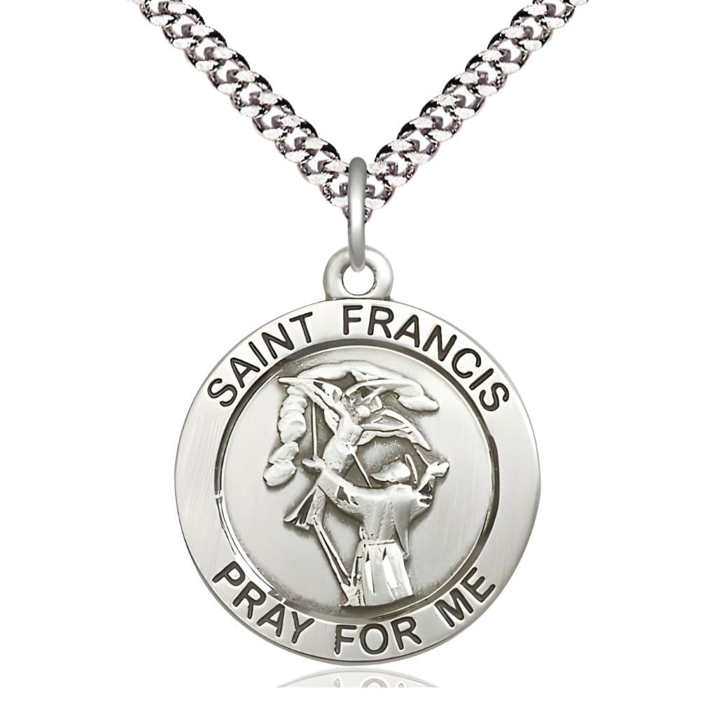 Bliss Saint Francis of Assisi Sterling Silver Round Medal