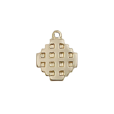 Small Jerusalem Cross 14kt Gold Medal, Measures 3/8-inch tall by 1/4-inch wide, Bliss Manufacturing