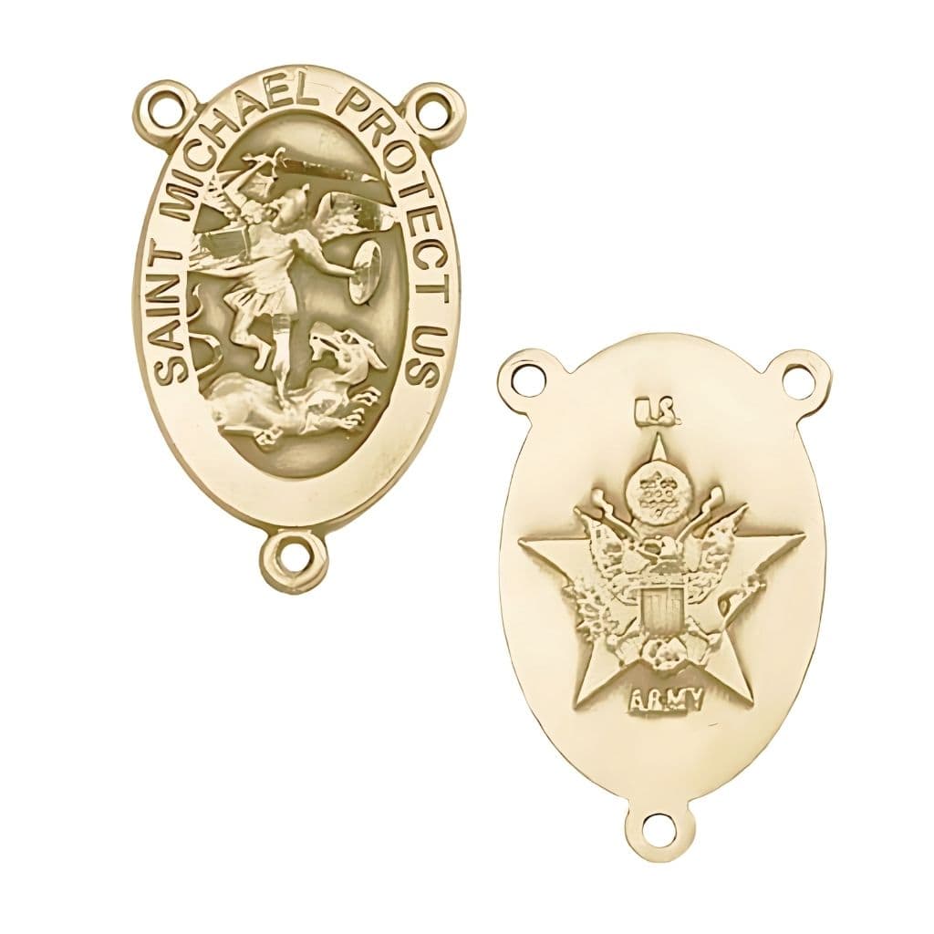 St. Michael Army Centerpiece Rosary Part 14kt Gold-filled,