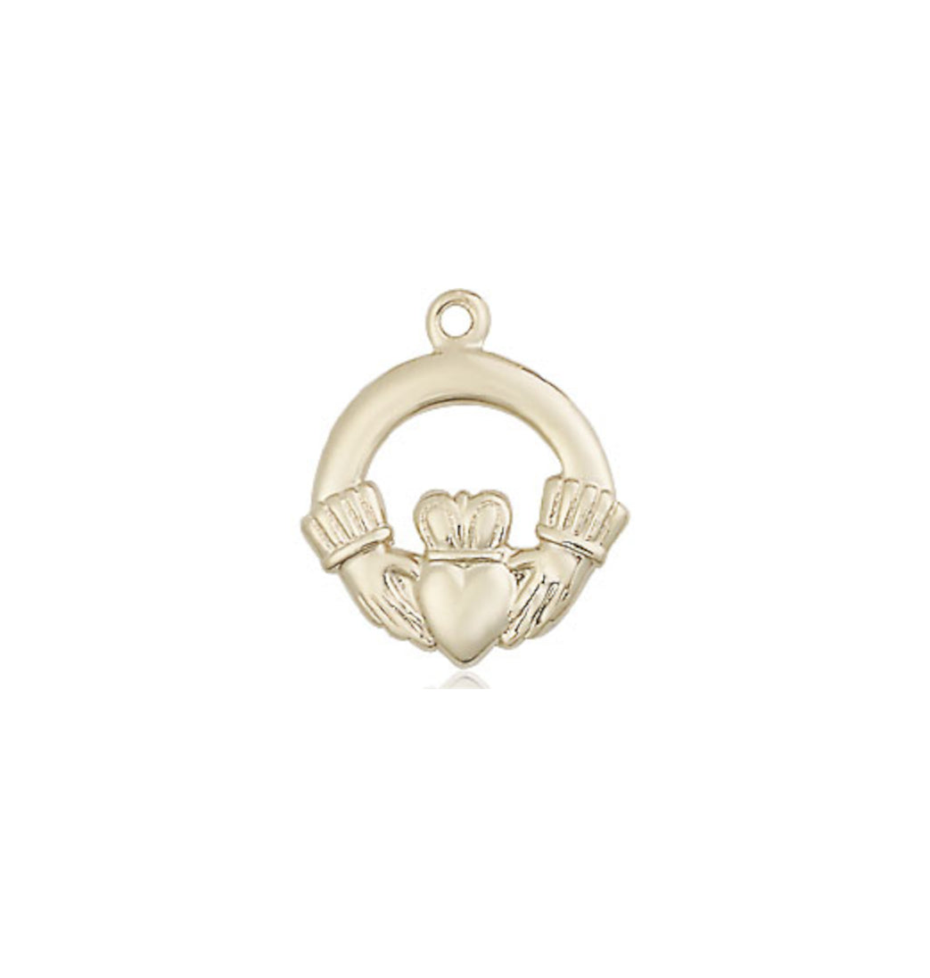 Bliss Manufacturing Small 14kt Gold Irish Claddagh Medal Only,