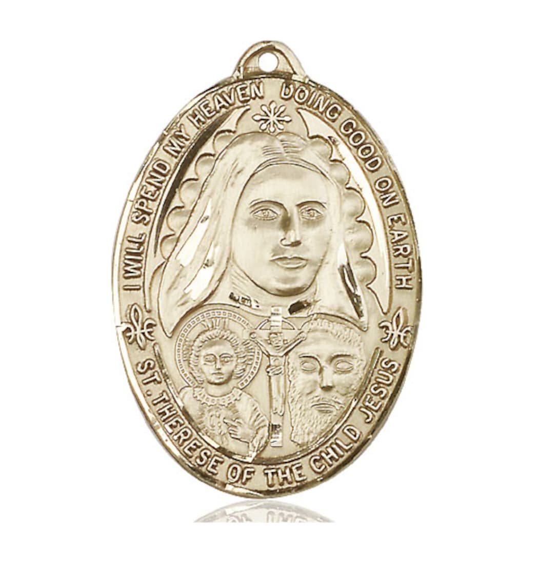 Bliss Manufacturing Large St Therese of the Child of Jesus 14kt Gold Medal,