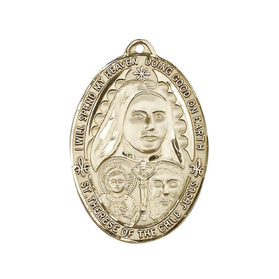 Large St Therese of the Child of Jesus 14kt Gold Medal, Bliss Manufacturing