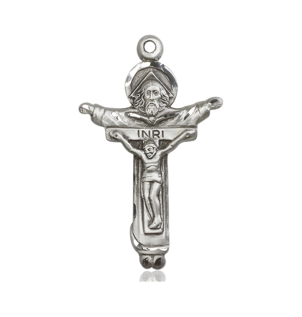 Bliss Large Trinity Father, Son & Holy Spirit Rosary Pewter Crucifix Parts,