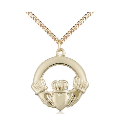 Sterling Silver Irish Knot Claddagh Medal Necklace, Bliss Manufacturing
