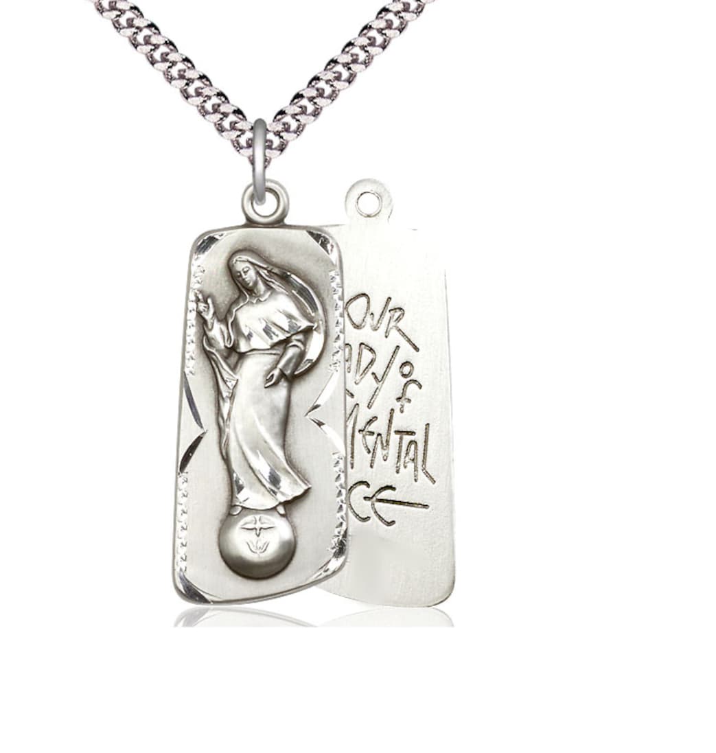 Bliss Pewter Our Lady of Mental Peace Catholic Patron Saint Medals,