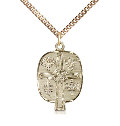 Religious Presbyterian 14kt Gold Medal with Chain, Bliss Manufacturing