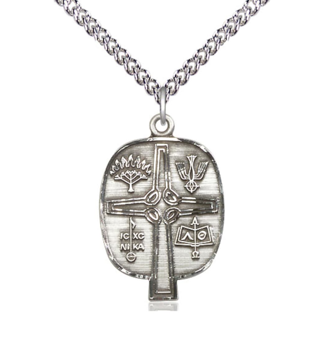 Bliss Religious Presbyterian Sterling Silver Medal Necklace w/Sterling Silver Chain,