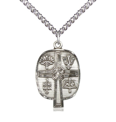 Religious Presbyterian Sterling Silver Medal Necklace w/Sterling Silver Chain, Bliss Manufacturing