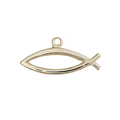 Christian Fish 14kt Gold-filled Medal, 3/8-inch tall by 3/4-inch wide, Bliss Manufacturing