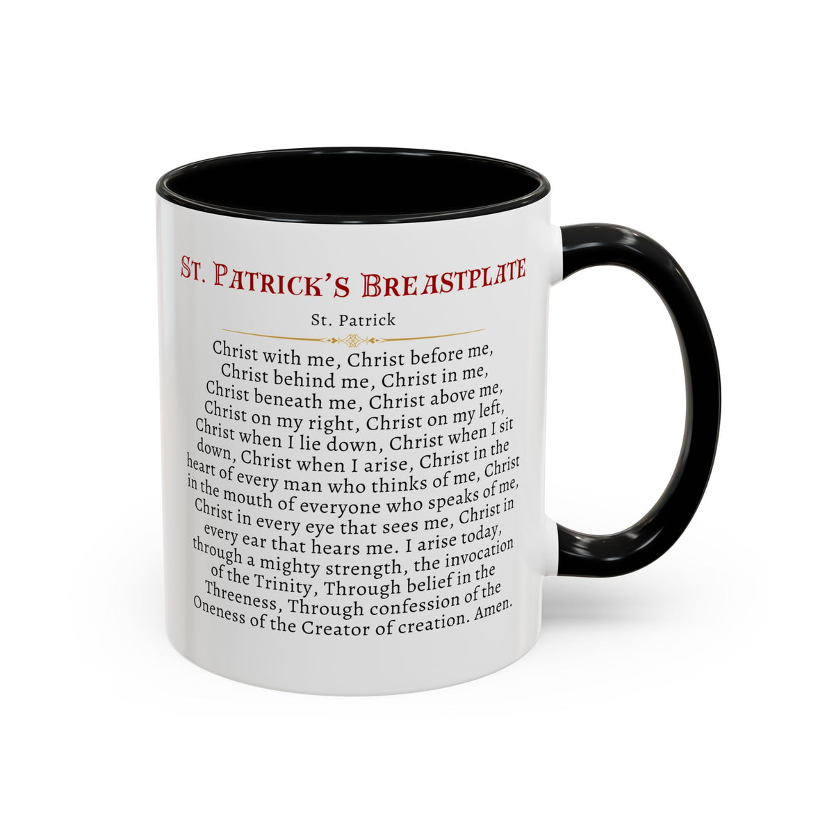 St. Patrick's Breastplate Prayer Card Devotional Coffee Mug - 11oz Accent Cup