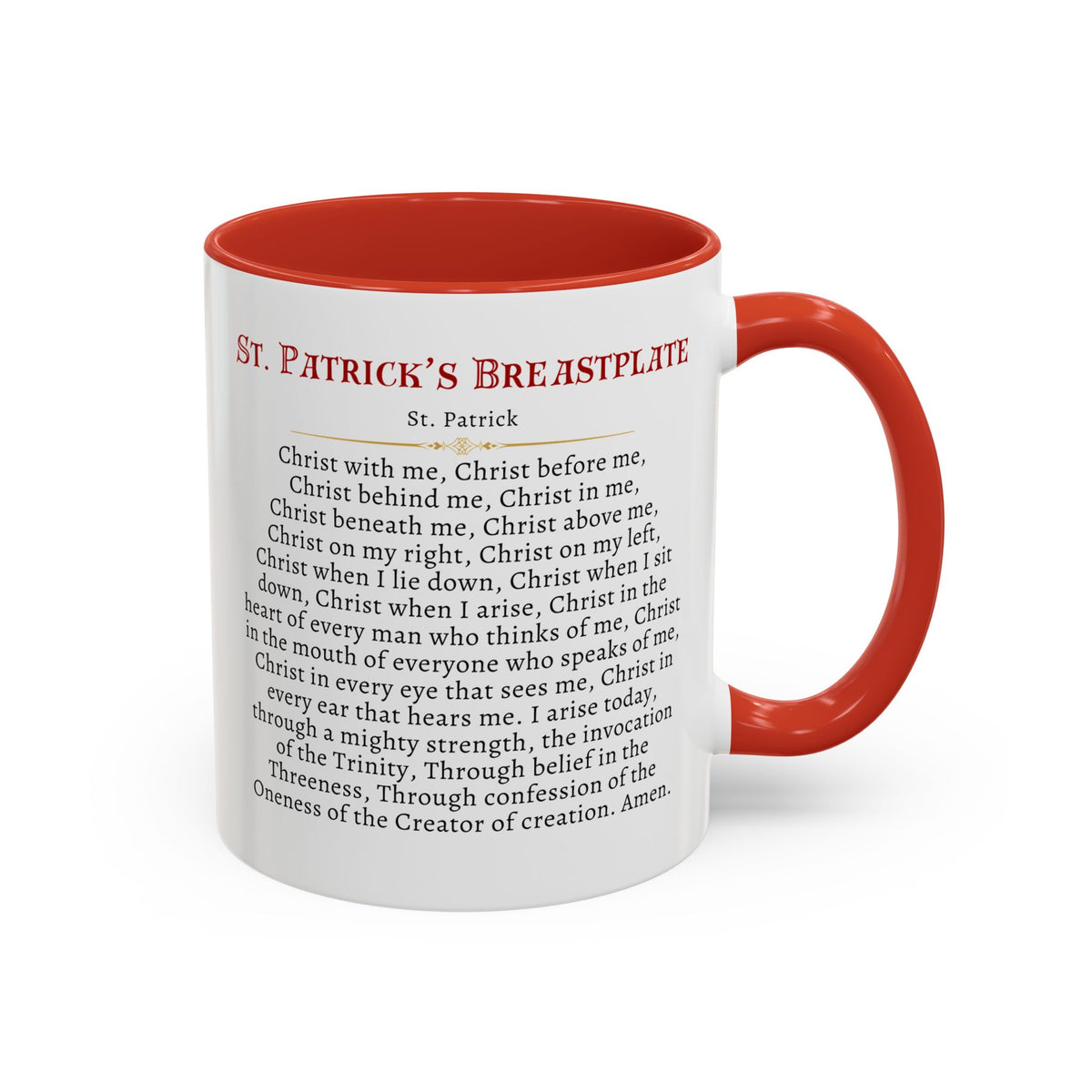 St. Patrick's Breastplate Prayer Card Devotional Coffee Mug - 11oz Accent Cup