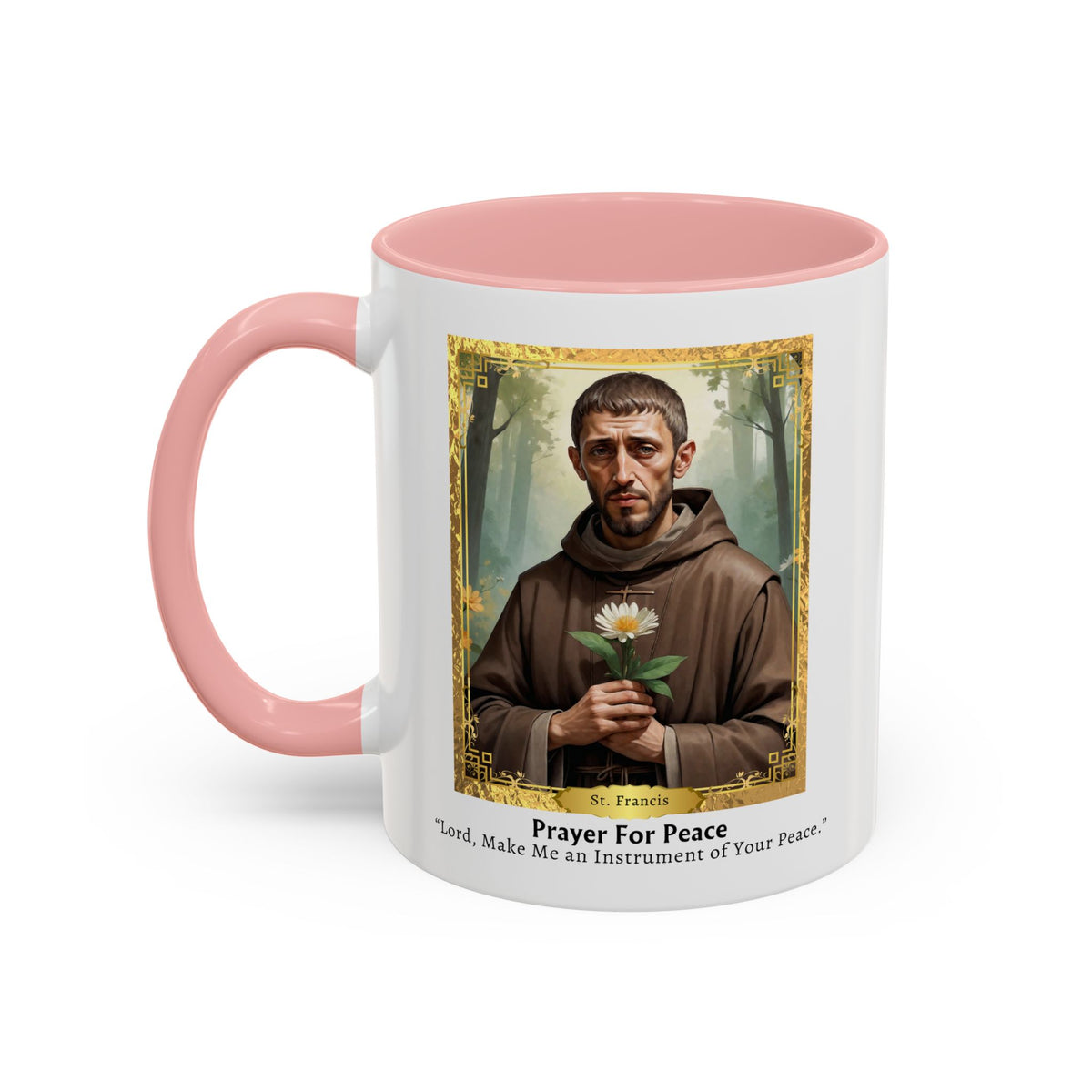 St. Francis Prayer For Peace - Prayer Card Devotional Coffee Mug - Accent Mug 11oz