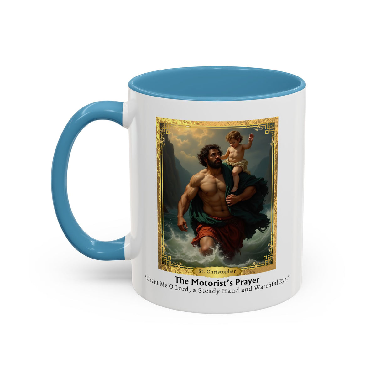 St. Christopher Motorist Prayer Card Devotional Coffee Mug - 11oz Accent Cup