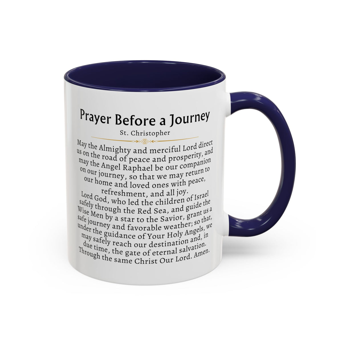 St. Christopher Traveller Prayer Card Devotional Coffee Mug - 11oz Accent Cup