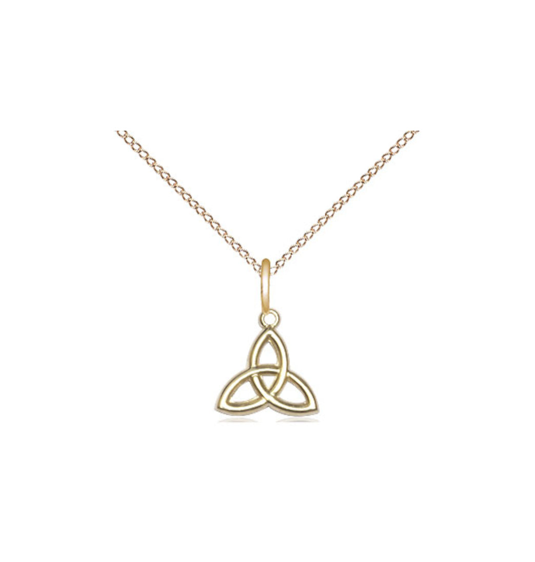 Bliss Small Gold-filled Irish Trinity Irish Knot Necklace with Gold-filled Chain,