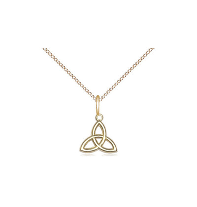 Small Gold-filled Irish Trinity Irish Knot Necklace with Gold-filled Chain, Bliss Manufacturing
