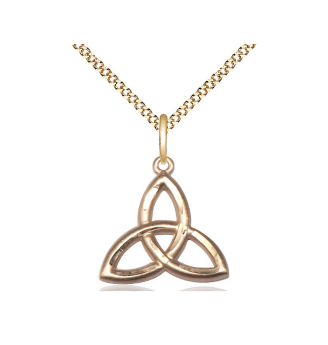 Bliss Gold-filled Irish Trinity Irish Knot Medal Necklace with Chain,