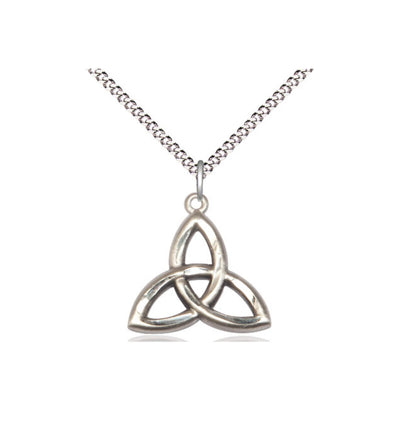 Sterling Silver Irish Trinity Irish Knot Medal Necklace with Chain, Bliss Manufacturing