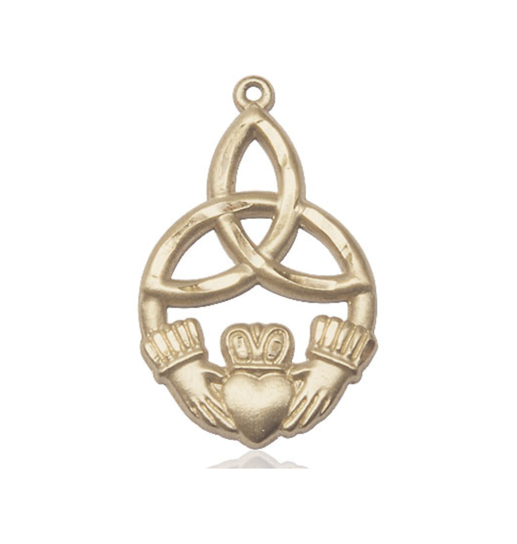 Bliss 14kt Gold Irish Knot Claddagh Medal,