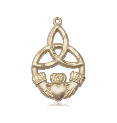 14kt Gold Irish Knot Claddagh Medal, Bliss Manufacturing