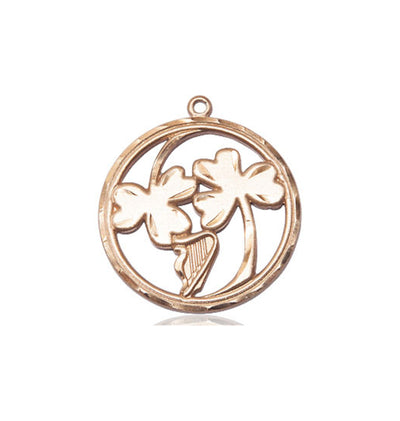 14kt Gold Irish Shamrock Harp Medal, Bliss Manufacturing