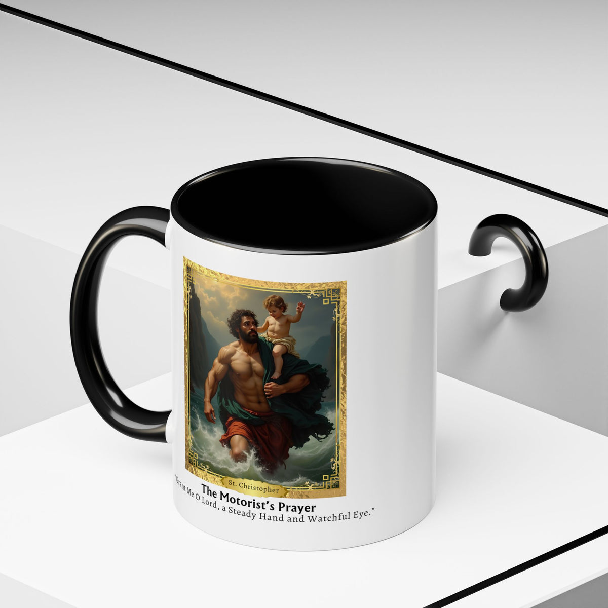 St. Christopher Motorist Prayer Card Devotional Coffee Mug - 11oz Accent Cup