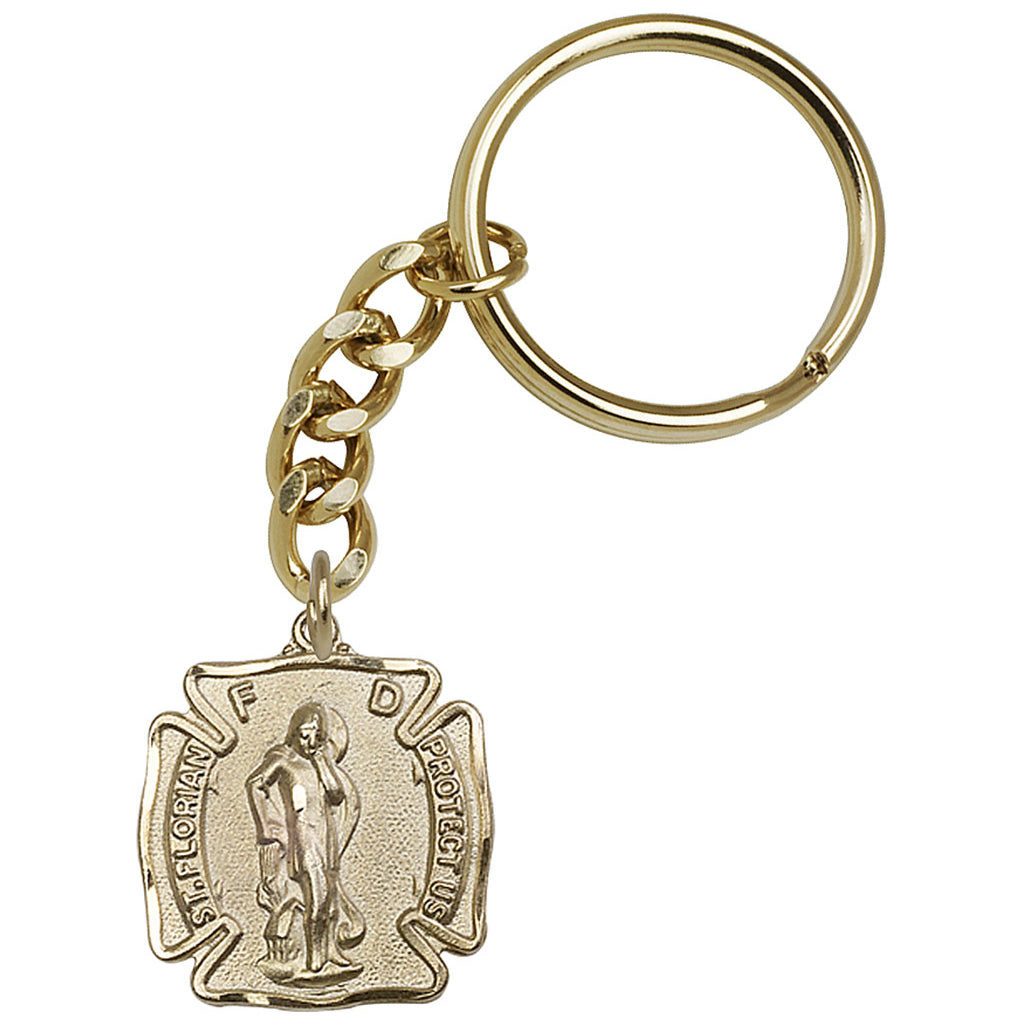 Bliss Gold St Florian Firefighter Key Chain