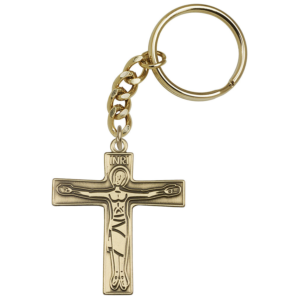 Gold Cursillo Crucifix Key Chain