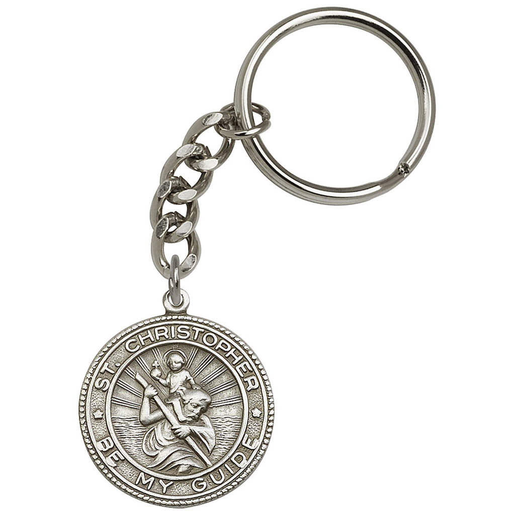 Bliss Manufacturing Round St Christopher Key Chain