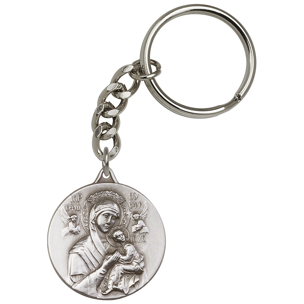 Pewter Our Lady of Perpetual Help Key Chain