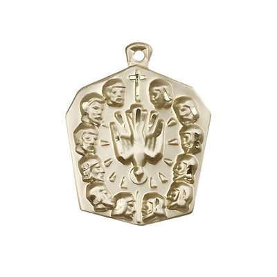 12 Apostles 14kt Gold Medal Pendant Only, Measures 1 1/4-inch tall by 1 - inch wide, Bliss Manufacturing