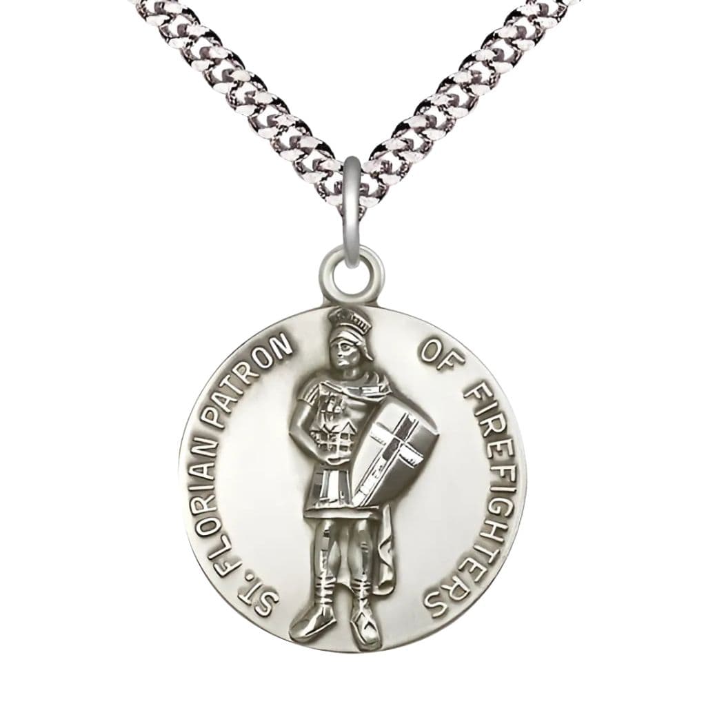 Bliss St. Florian Firefighter Sterling Silver Round Medal