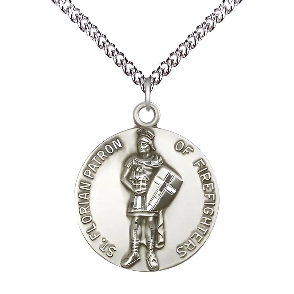 Bliss St. Florian Firefighter Sterling Silver Round Medal