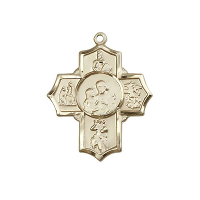 Firefighters 14kt Gold 5-Way Cross Pendant Medal, Bliss Manufacturing