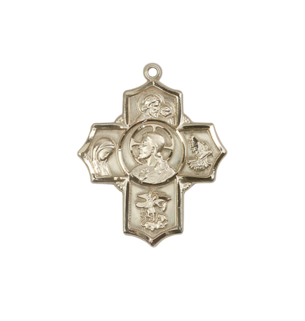 Bliss 4kt Gold Sacred Heart of Jesus 5-Way Medal,