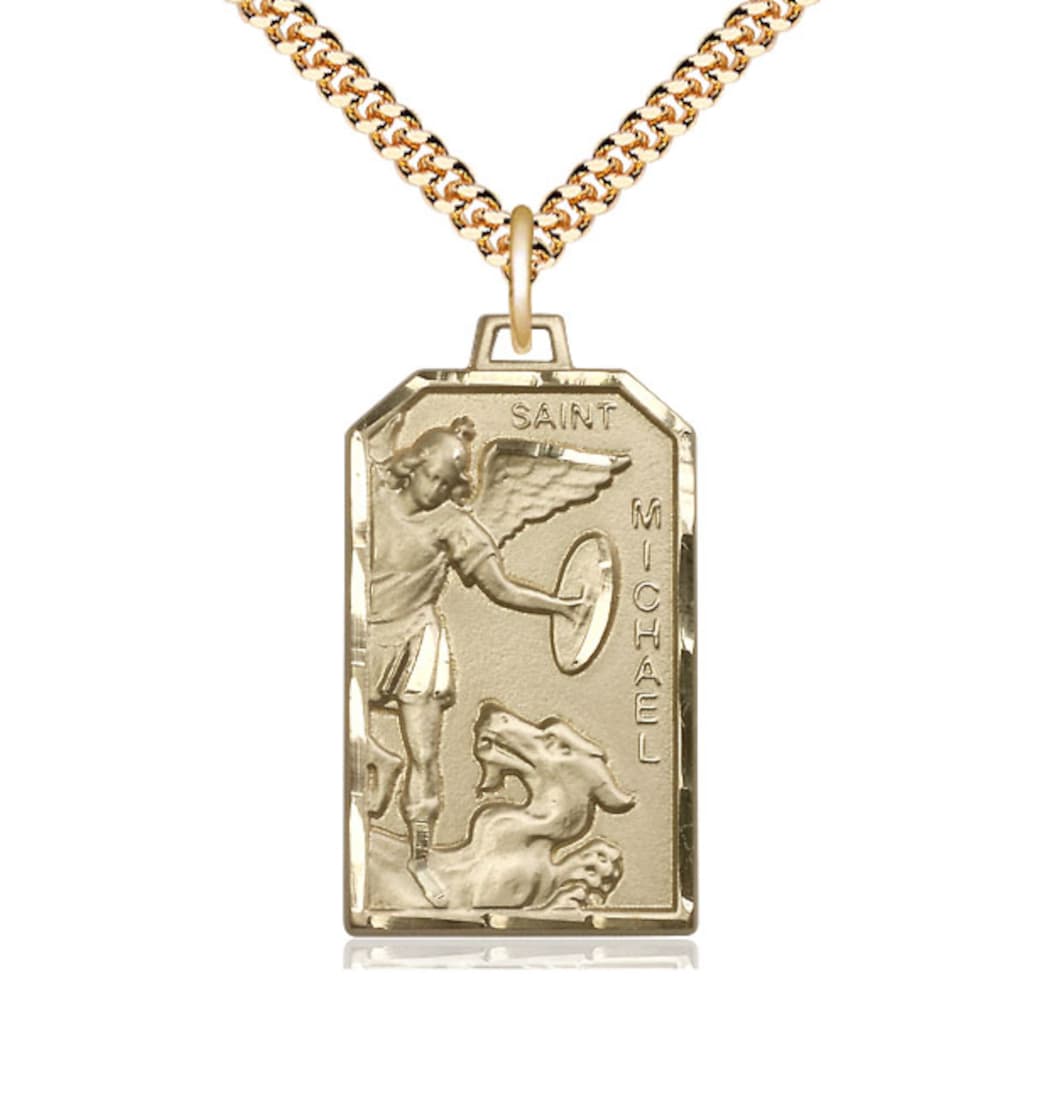 Bliss 14kt Gold Filled Pendant on a Gold Plate Heavy Curb Chain,