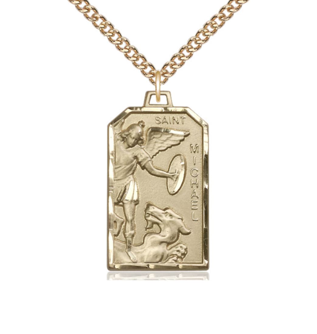 Bliss 14kt Gold Pendant on a 18 inch 14kt Gold Heavy Curb Chain,