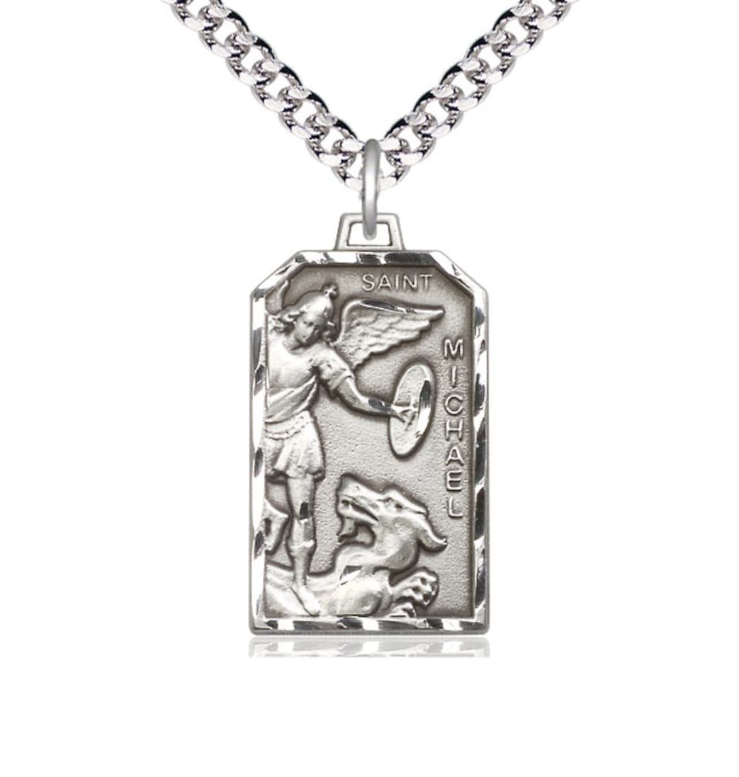 Bliss Pewter Pendant on a Rhodium Plated Heavy Curb Chain,